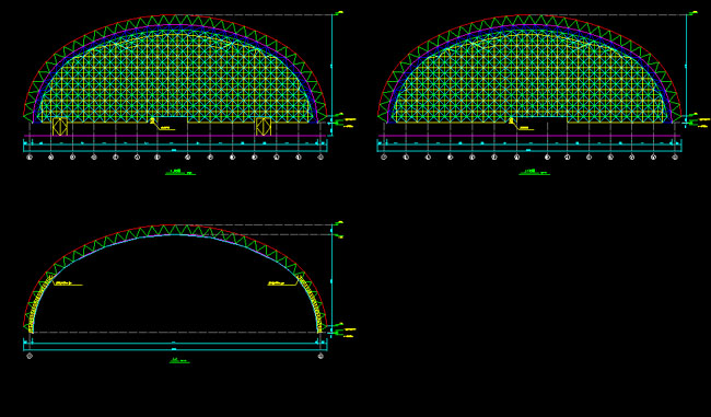 荥阳跨度110米，拱高35_7米煤棚网架